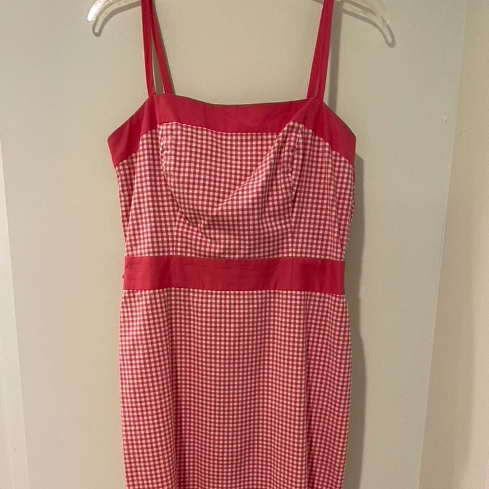 Ann Taylor loft pink gingham sundress